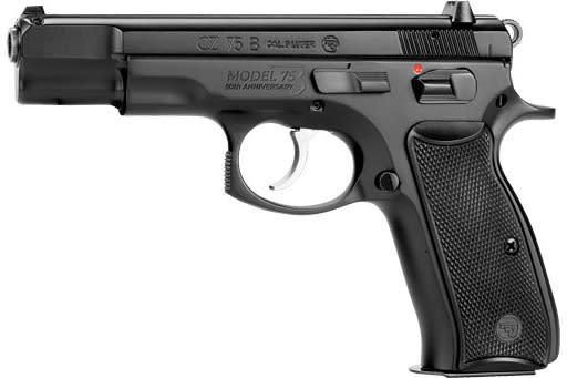 CZ 75 B 50th Anniversary Elite Pistol 9mm 4.6" Barrel 10+1 DA/SA Steel Frame Black Polycoat, Fixed Sights.