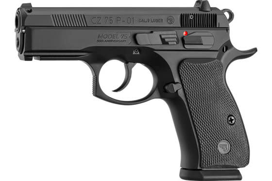 CZ 75 P-01 50th Anniversary Elite 01297 Pistol 9mm 3.75" 10+1 DA/SA Decocker Black Polycoat Aluminum Frame