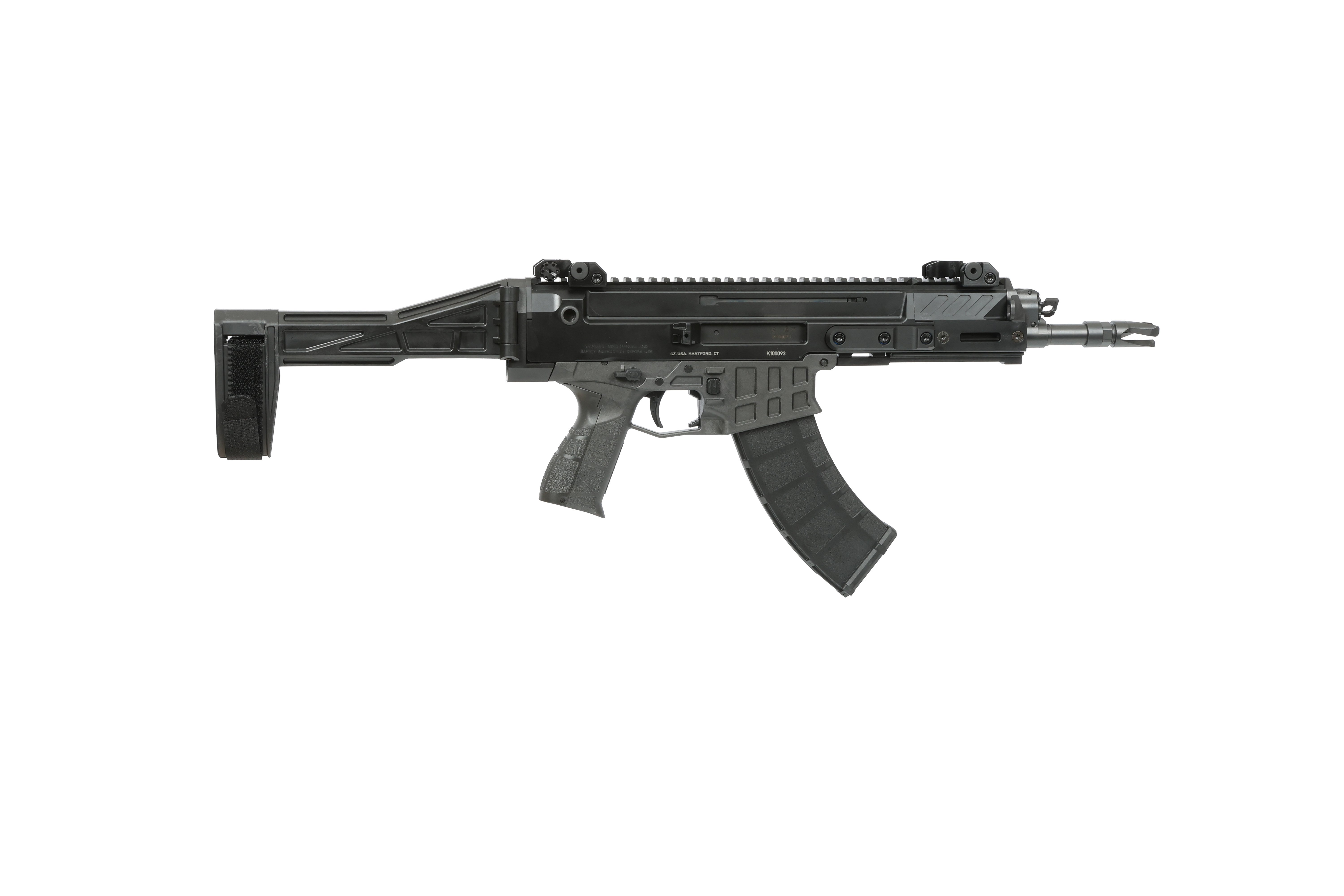 CZ BREN 2 MS Braced 7.62x39mm Black Pistol