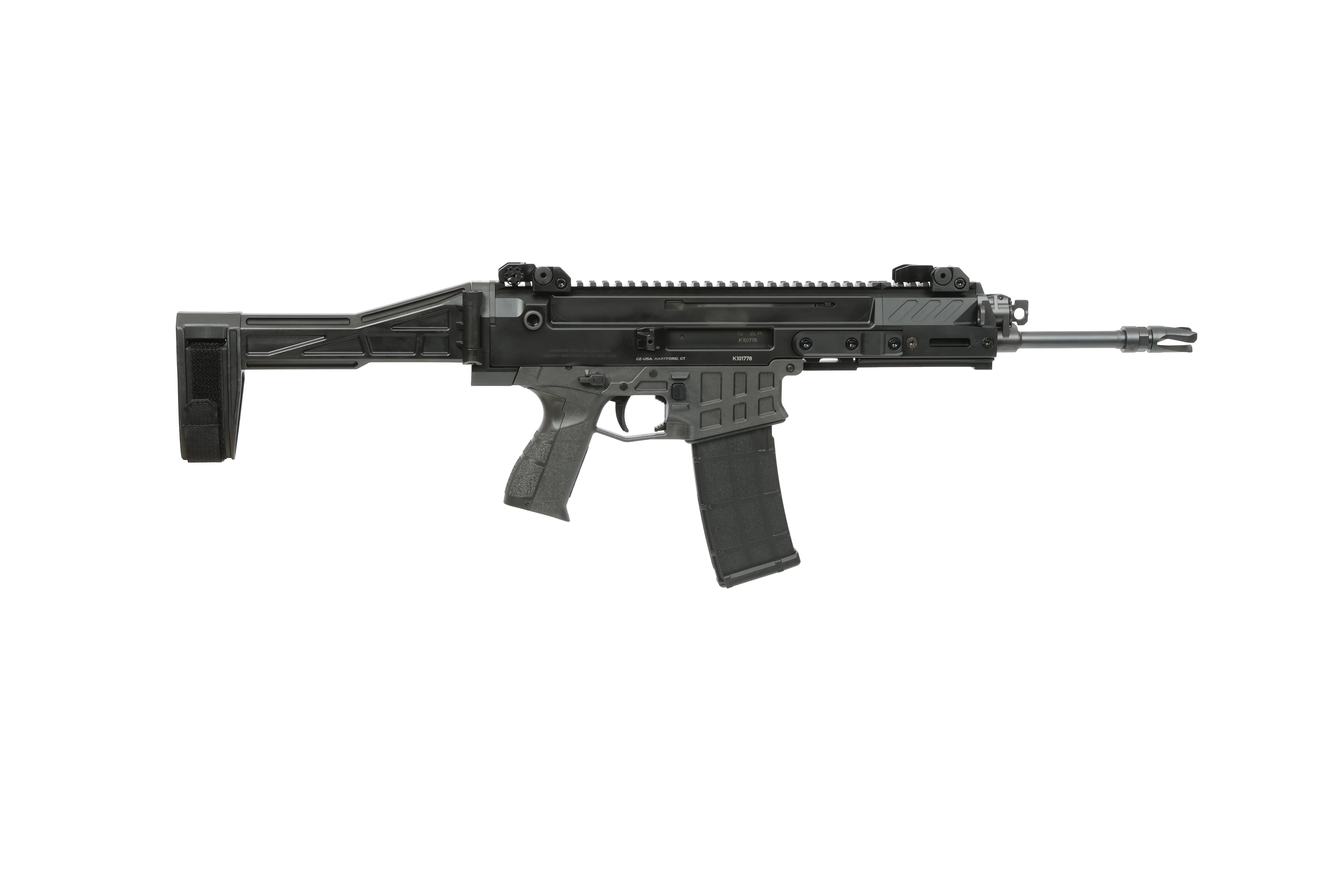 CZ BREN 2 Ms Manual Safety SB Tactical Brace 5.56 NATO Black Pistol