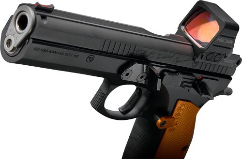 CZ Custom Orange Custom Competition 9mm Black Pistol with Holosun 507Comp