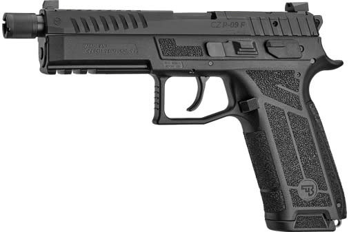 CZ P-09 F Nocturne 9mm Pistol, 5.3" Threaded Barrel, 21-Rd, DA/SA, Optics-Ready, Suppressor-Ready