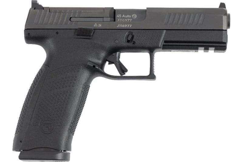 CZ P-10 F Optics-Ready Pistol 91591, .45 ACP, 4.5" Barrel, 13-Round, Striker-Fired, Black, Interchangeable Backstraps
