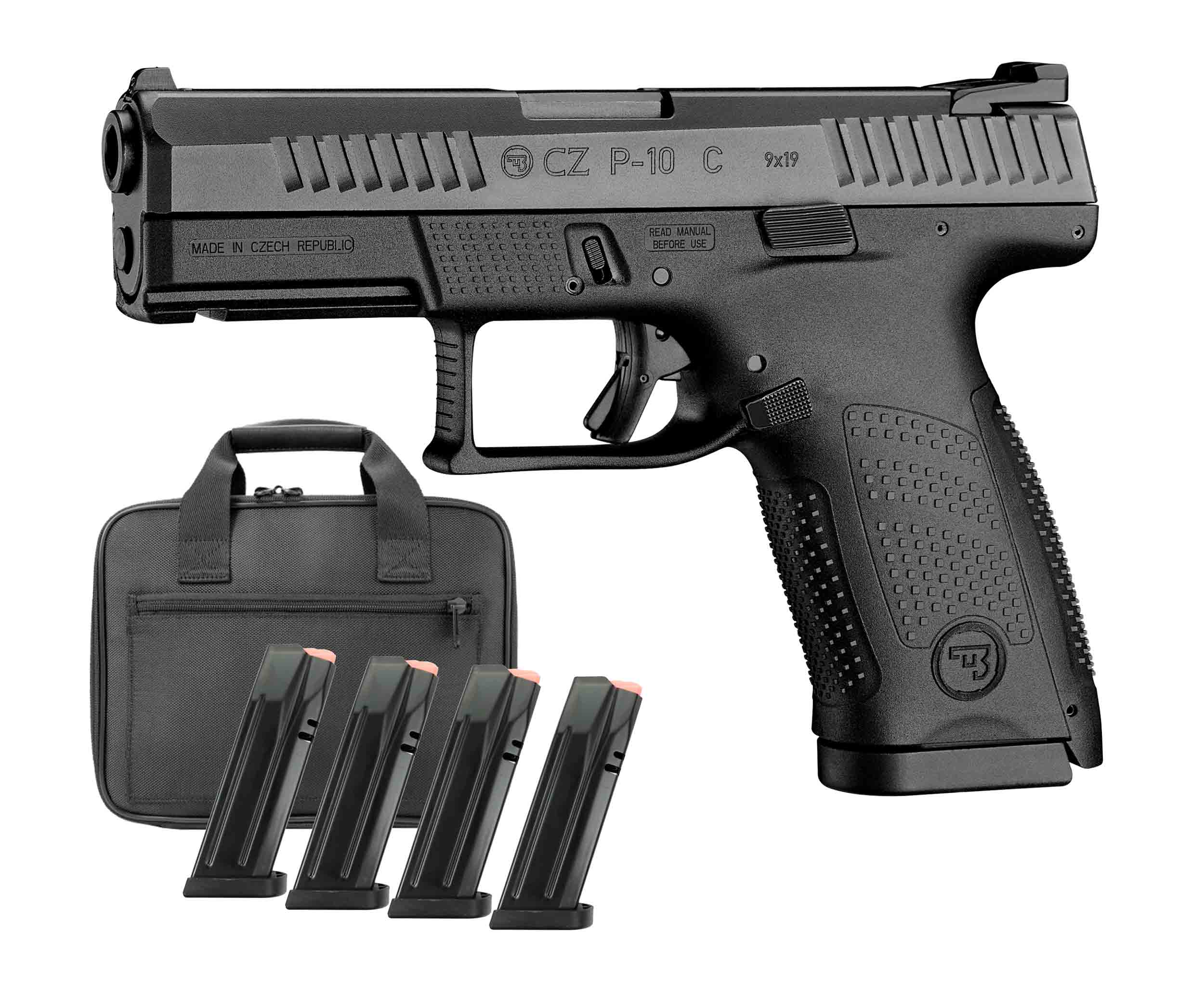 CZ P-10C 9mm BLACK BUNDLE 4" 15rd - Black
