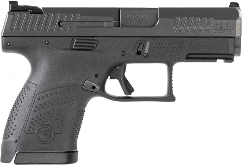 CZ P-10S, Semi-Auto, Striker Fired, Sub-Compact, 9mm, 3.5" Barrel, Poly Frame, Black Nitride Finish, Ambi Safety, Fixed Sights, 12 Plus 1- 2 Mags