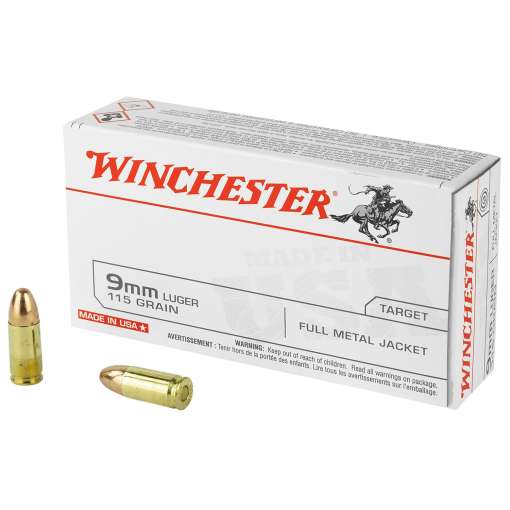 Winchester USA 9mm Luger 115 gr FMJ 50 Per Box